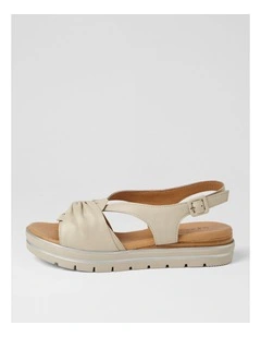 Alexin Ivory Leather Sandals