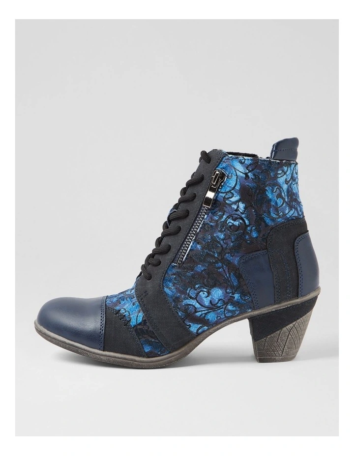 Zolika Navy Swirl Multi Lace Up Boots image 1
