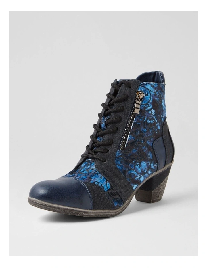Zolika Navy Swirl Multi Lace Up Boots image 2