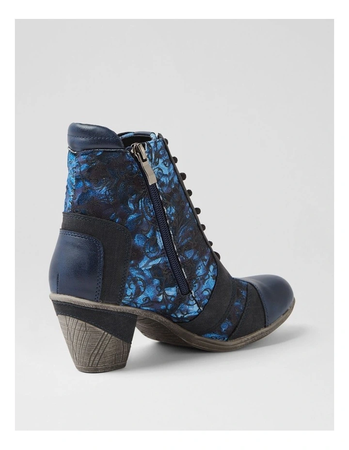 Zolika Navy Swirl Multi Lace Up Boots image 3