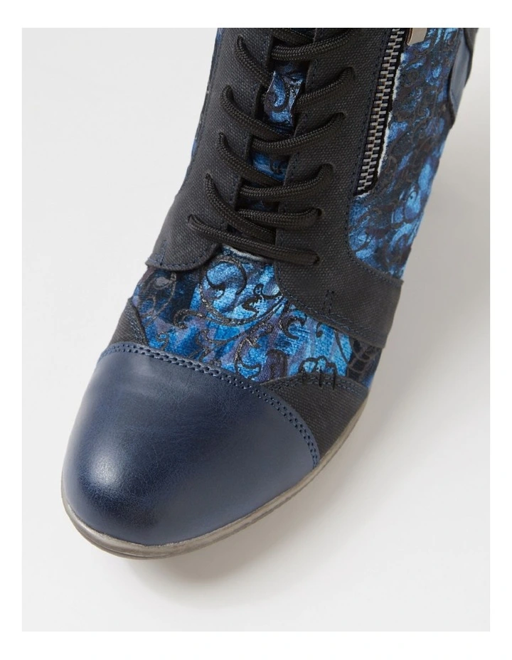 Zolika Navy Swirl Multi Lace Up Boots image 4