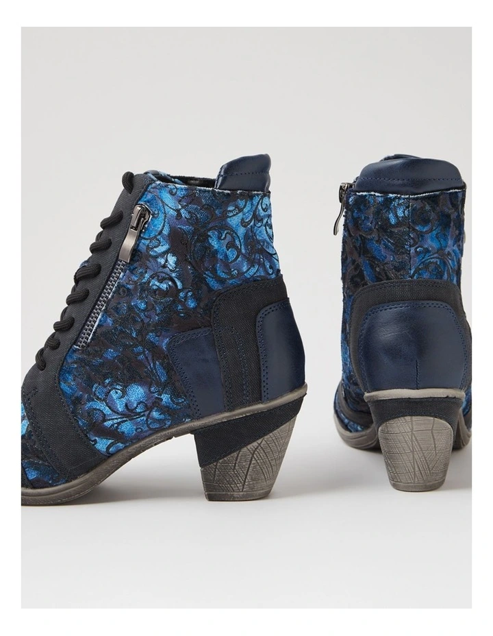Zolika Navy Swirl Multi Lace Up Boots image 5