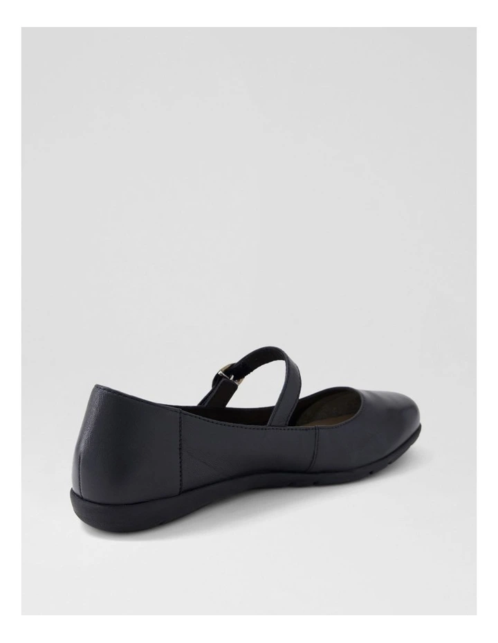 Hariet Black Leather Flat Shoes image 3