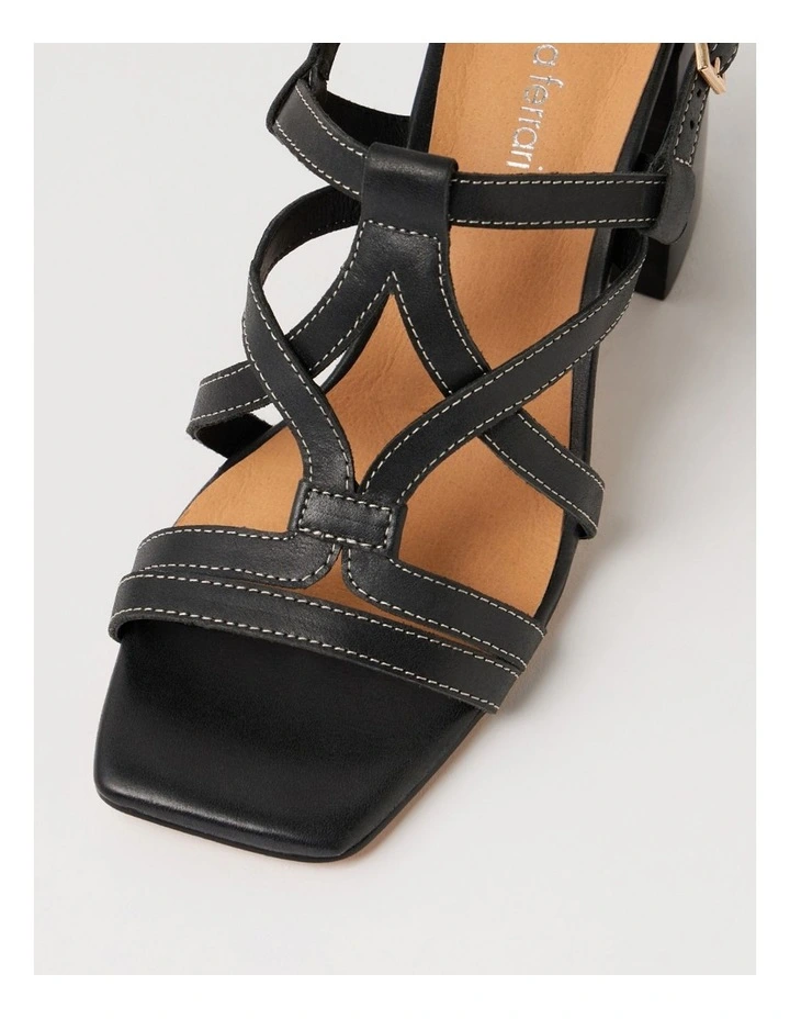 Thelmas Black Leather Sandals image 4