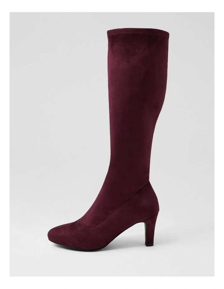 Islene W Wine Stretch Microsuede Knee High Boots image 1