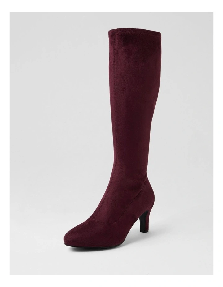 Islene W Wine Stretch Microsuede Knee High Boots image 2