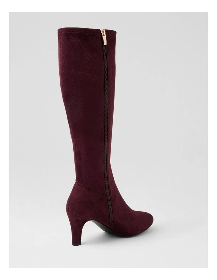 Islene W Wine Stretch Microsuede Knee High Boots image 3