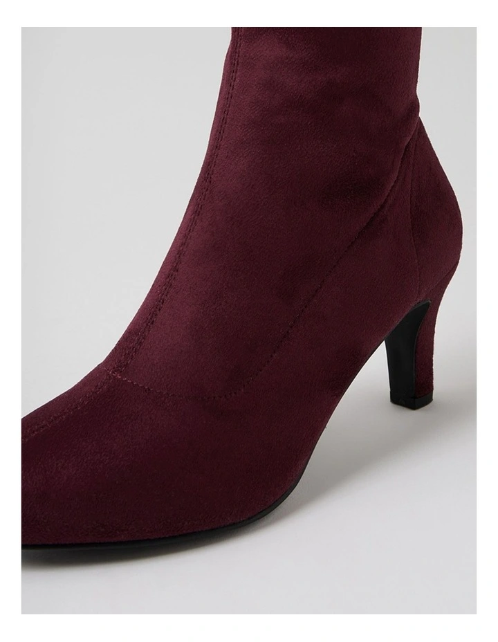 Islene W Wine Stretch Microsuede Knee High Boots image 5