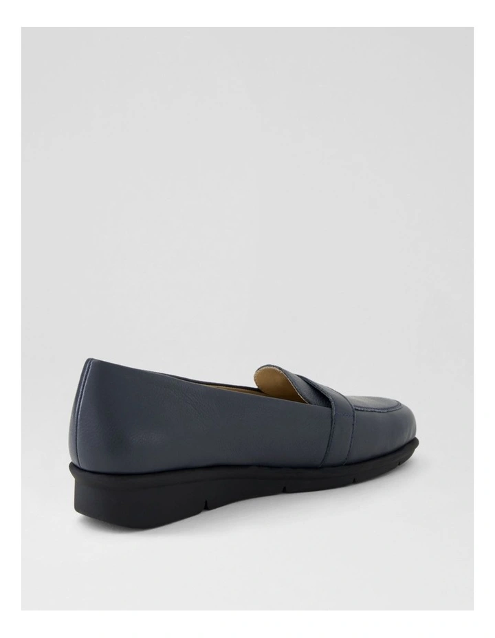 Pipers Navy Leather Flat Shoes image 3