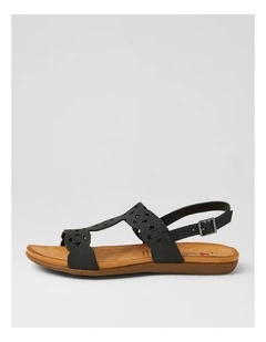 Falvinea Black Nubuck Pu Sandals