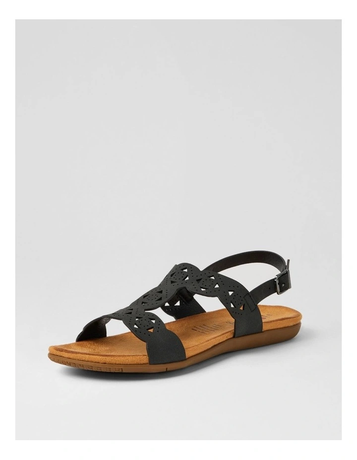 Falvinea Black Nubuck Pu Sandals image 2