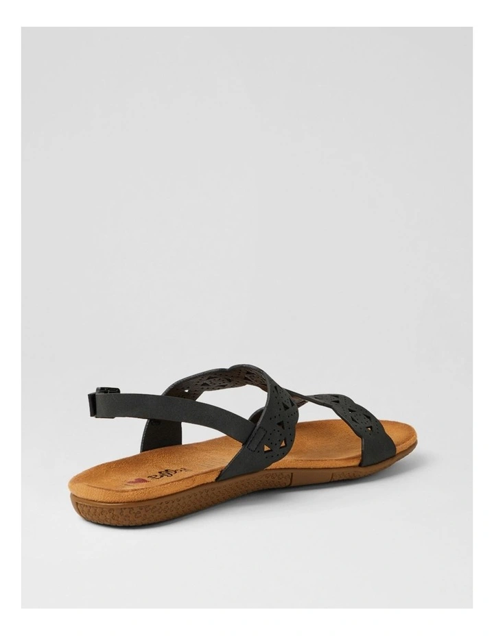 Falvinea Black Nubuck Pu Sandals image 3