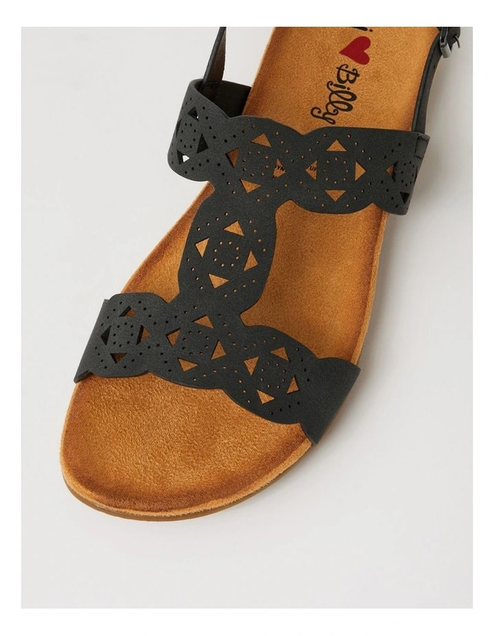 Falvinea Black Nubuck Pu Sandals image 4