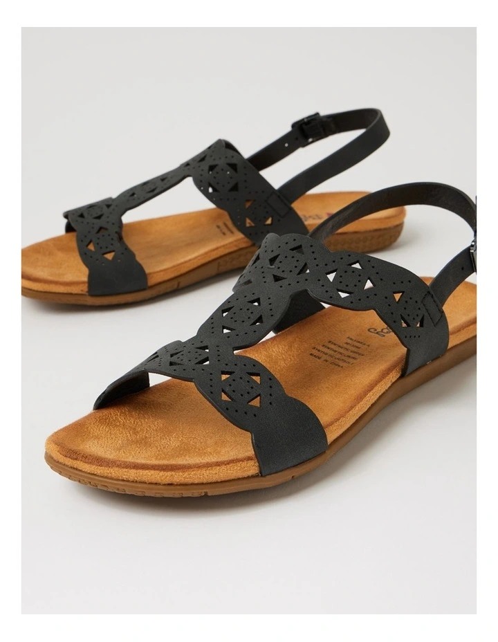 Falvinea Black Nubuck Pu Sandals image 5