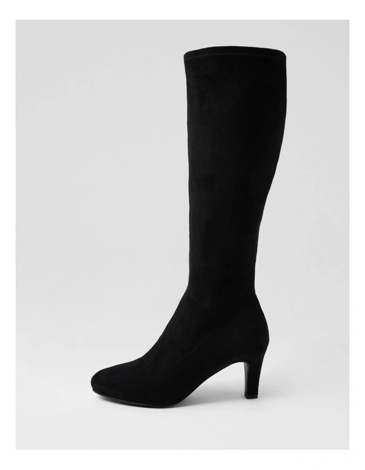 Islene W Black Stretch Microsuede Knee High Boots image 1