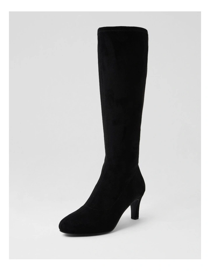 Islene W Black Stretch Microsuede Knee High Boots image 2