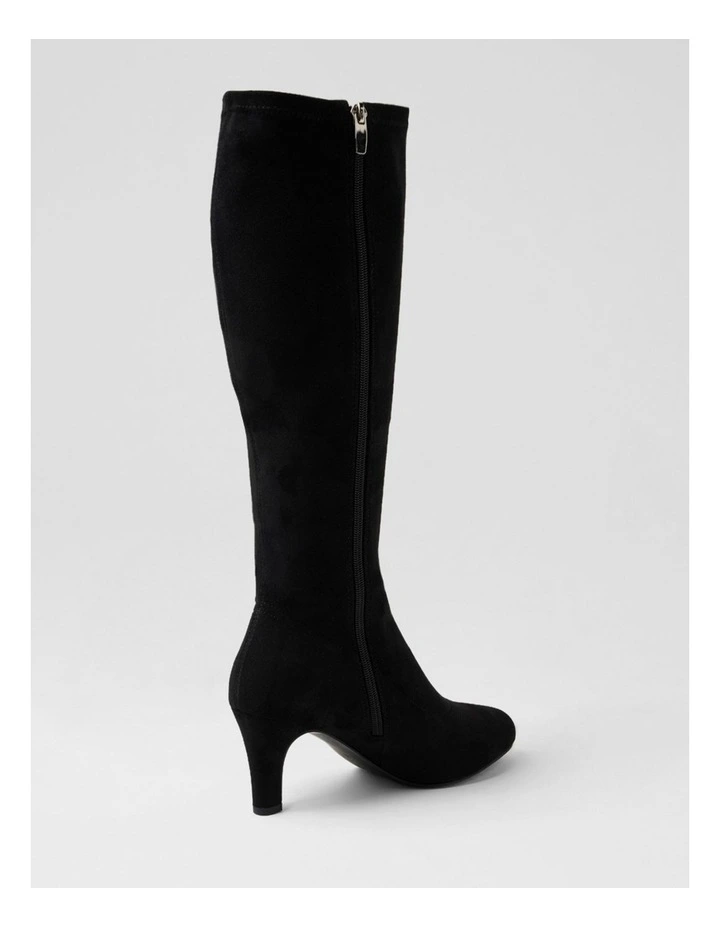 Islene W Black Stretch Microsuede Knee High Boots image 3