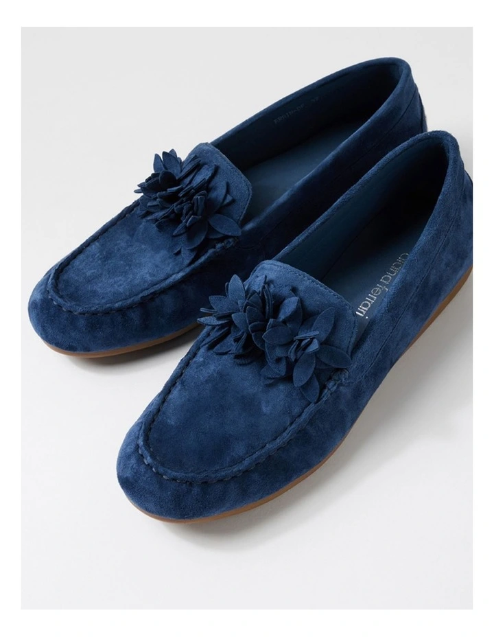 Errin Navy Suede Flat Shoes image 5