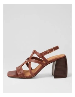 Thelmas Walnut Dark Brown Leather Sandals