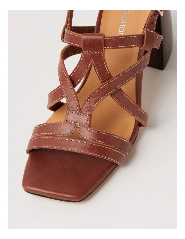Thelmas Walnut Dark Brown Leather Sandals image 4