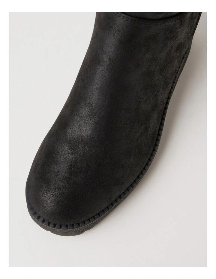 Linson Black Microsuede Knee High Boots image 4