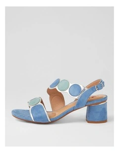 Haldis Blue Silver Multi Microsuede Sandals