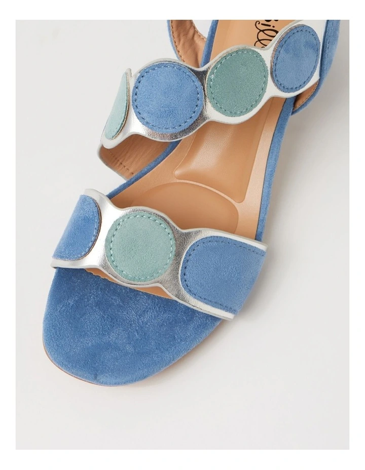 Haldis Blue Silver Multi Microsuede Sandals image 4