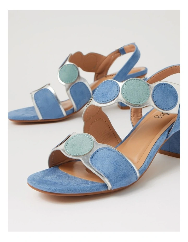 Haldis Blue Silver Multi Microsuede Sandals image 5