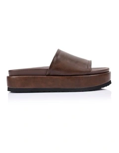 Hades Flatform Slides - Brown Distressed