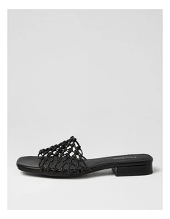 Nassa Black Leather Sandals