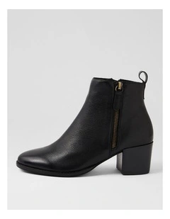 Modds Black Leather Ankle Boots