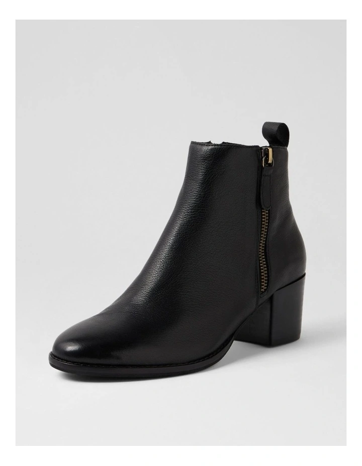 Modds Black Leather Ankle Boots image 2