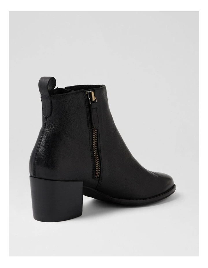 Modds Black Leather Ankle Boots image 3