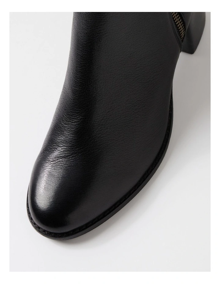 Modds Black Leather Ankle Boots image 4