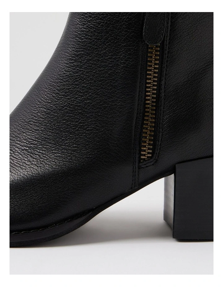 Modds Black Leather Ankle Boots image 5