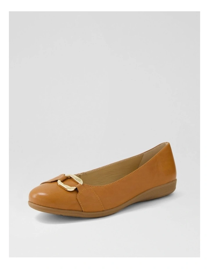 Harsi Tan Leather Ballet Flats image 2