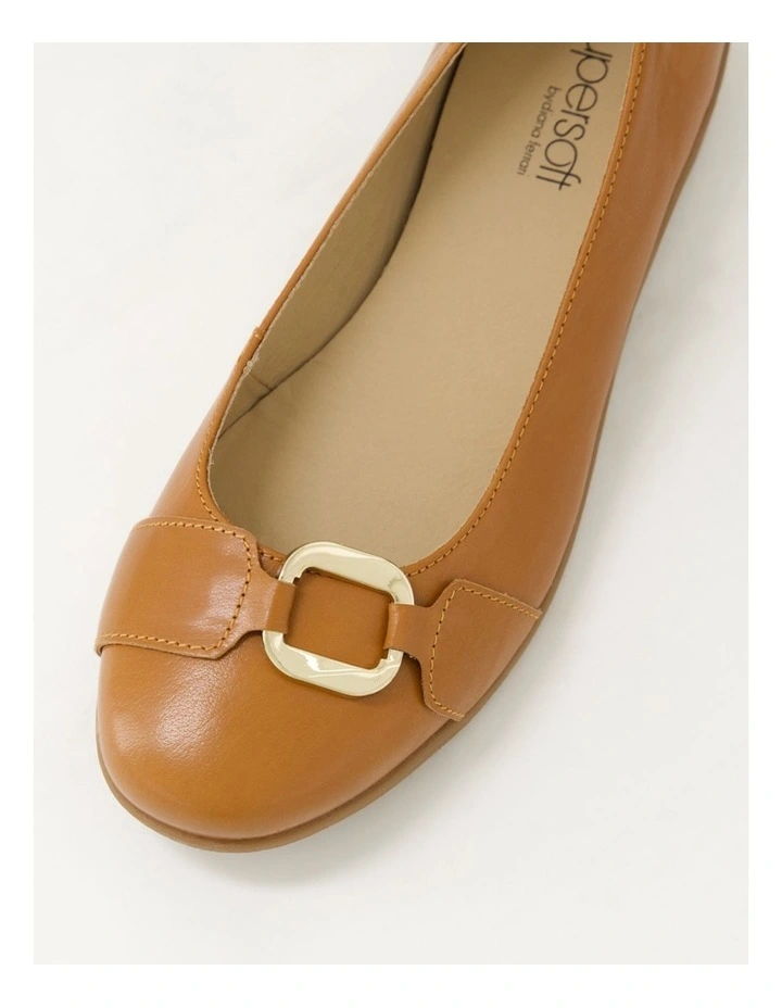Harsi Tan Leather Ballet Flats image 4
