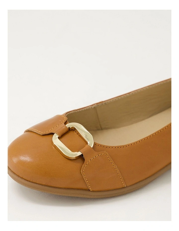 Harsi Tan Leather Ballet Flats image 5