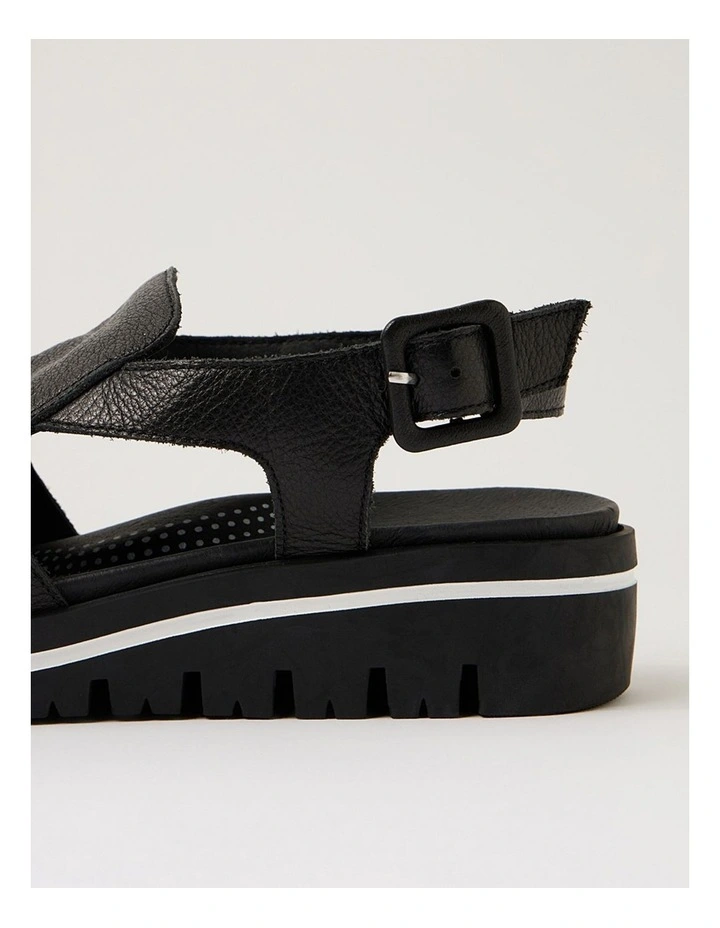 Antonee Black Leather Sandals image 5