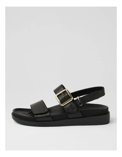 Bryce Black Leather Sandals