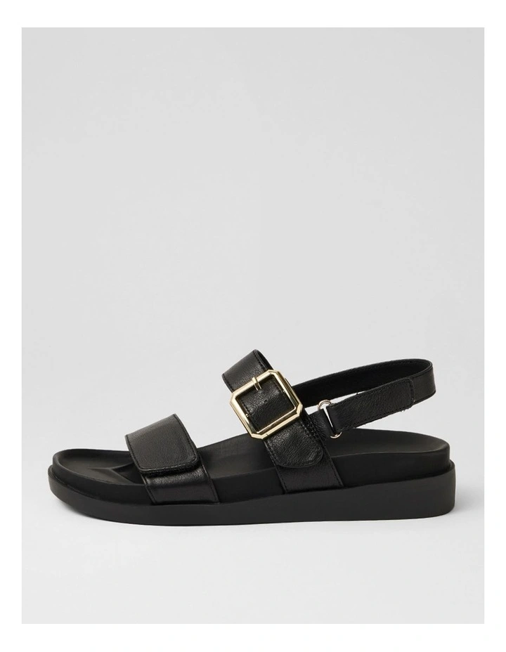 Bryce Black Leather Sandals image 1