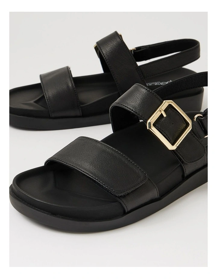 Bryce Black Leather Sandals image 5