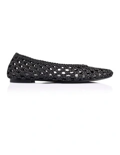 Evan Woven Ballet Flats - Black