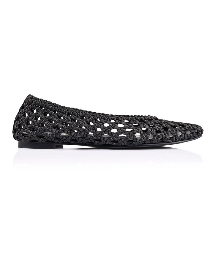 Evan Woven Ballet Flats - Black image 1