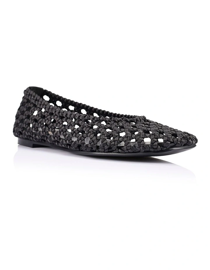 Evan Woven Ballet Flats - Black image 2