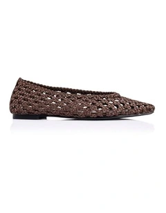 Evan Woven Ballet Flats- Chocolate Brown