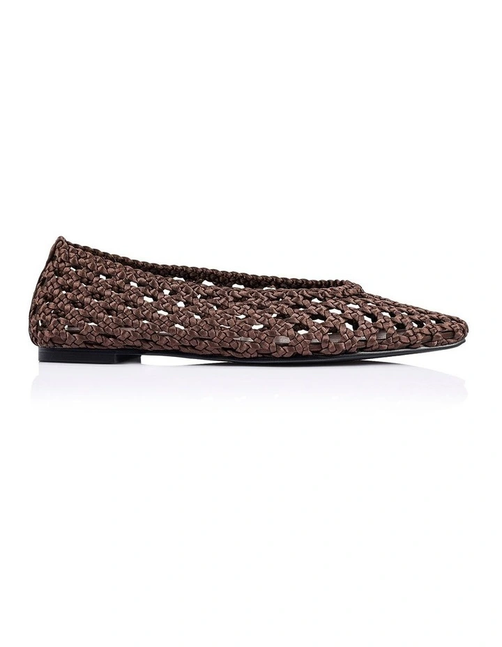 Evan Woven Ballet Flats- Chocolate Brown image 1