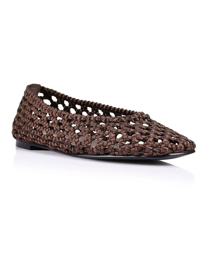 Evan Woven Ballet Flats- Chocolate Brown image 2