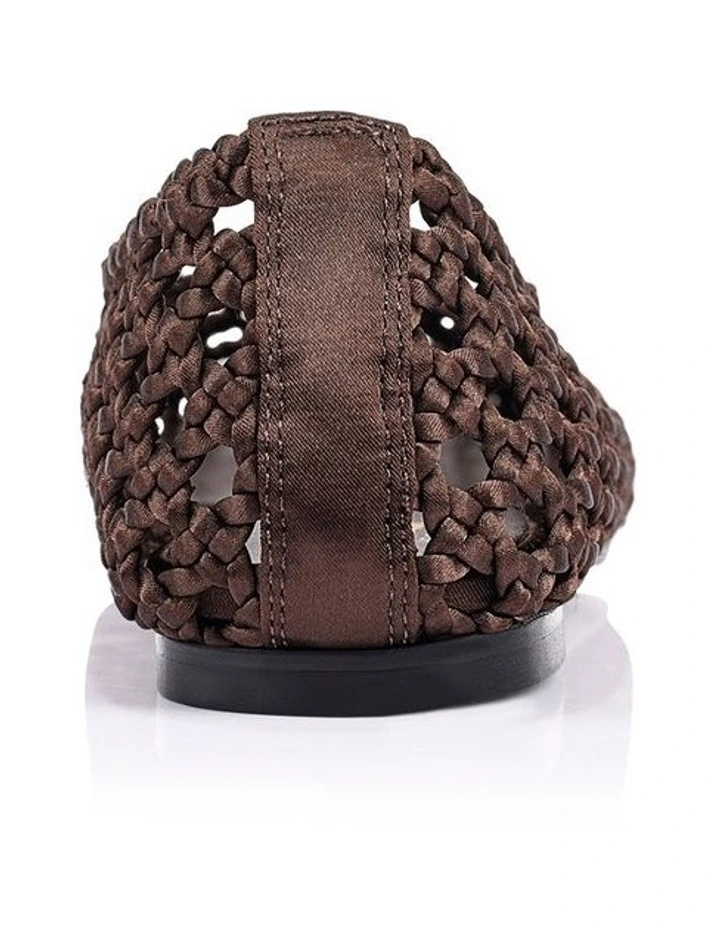 Evan Woven Ballet Flats- Chocolate Brown image 3