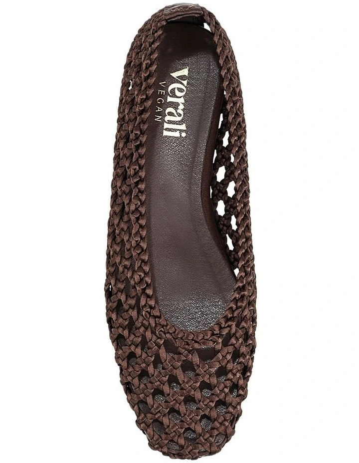 Evan Woven Ballet Flats- Chocolate Brown image 4